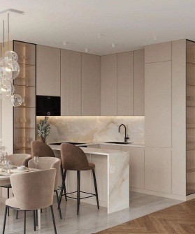 Modern kitchen interior - Beachside Resort Iraklea luxury villa Nea Iraklia
